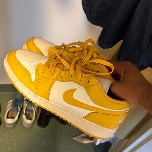 Yellow Nike shoes